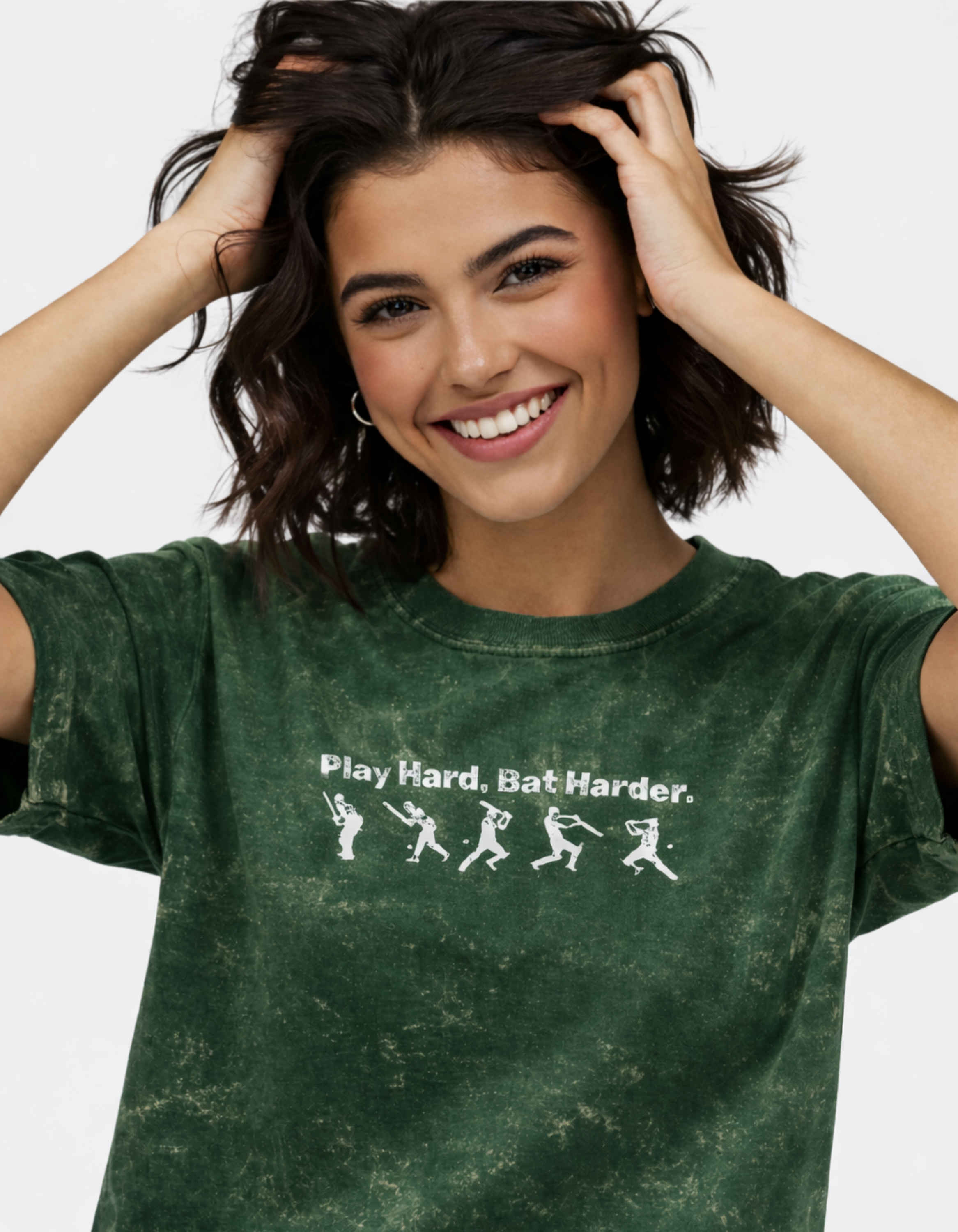 Play Hard Bat Harder-Unisex Acid Washed Tee