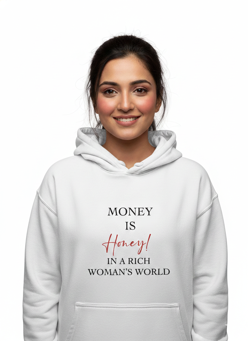 Money is Honey-Womens Oversized Brushed Fleece Hoodie