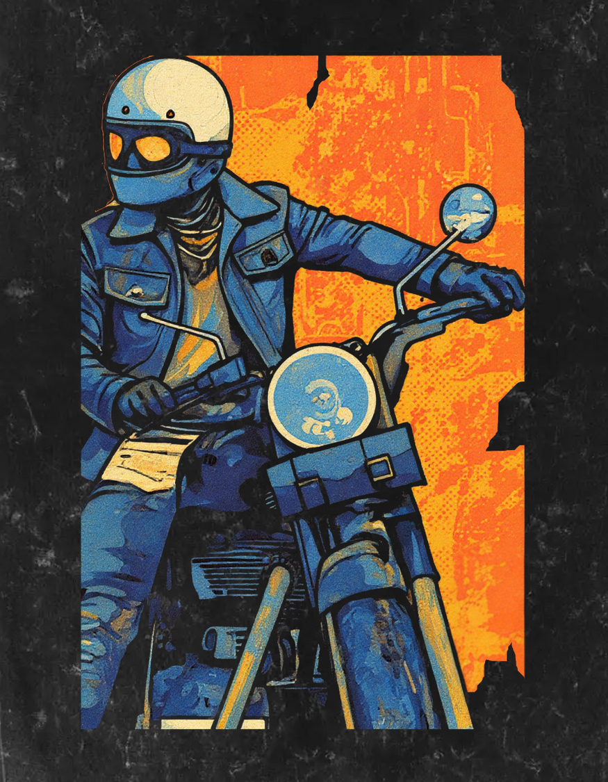 Kickstart Unisex Acid Washed Oversized Tee artwork