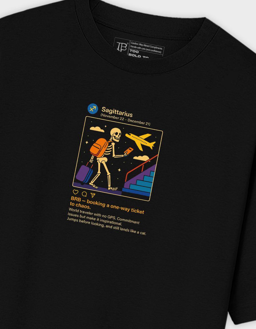 Sagittarius Meme Graphic- Unisex Oversized T-Shirt