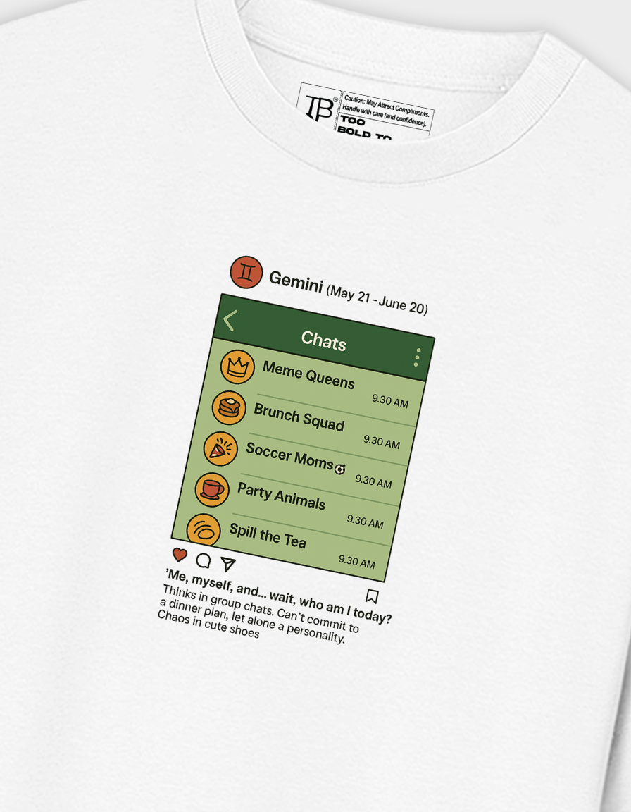 Gemini Group Chat Unisex Oversized Zodiac T-Shirt