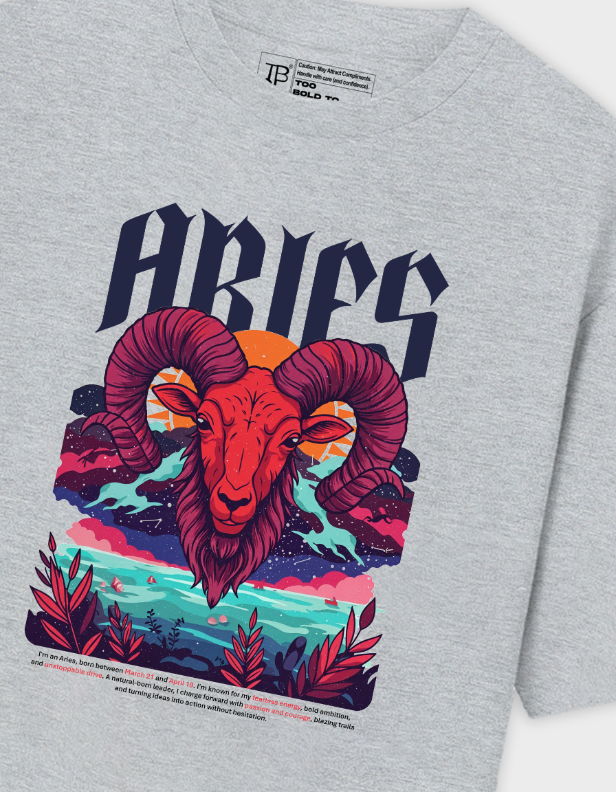 Aries Zodiac Unisex Oversized T-Shirt