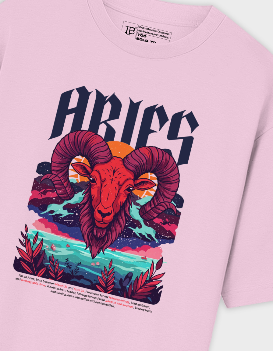 Aries Zodiac Unisex Oversized T-Shirt
