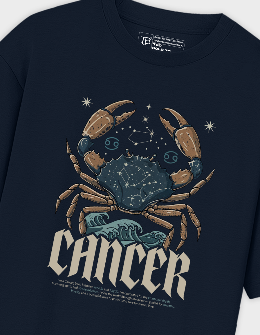 Cancer Zodiac Unisex Oversized T-Shirt