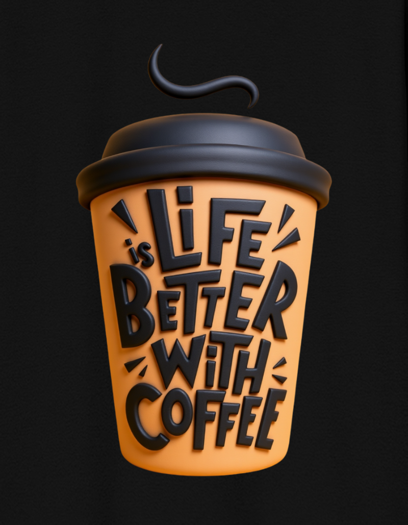 Better with Coffee Unisex Cotton Graphic Tshirt