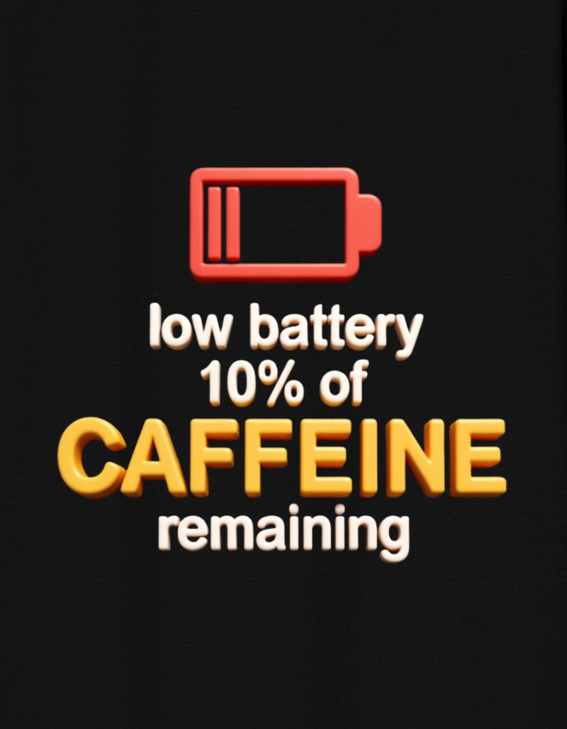 Caffeine Recharge Unisex  Cotton Graphic Tshirt