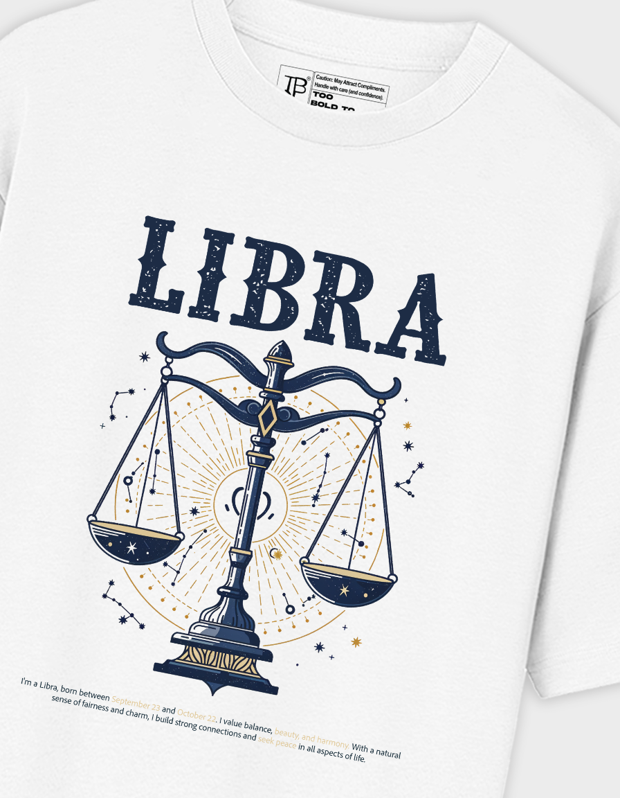 Libra Zodiac Unisex Oversized T-Shirt