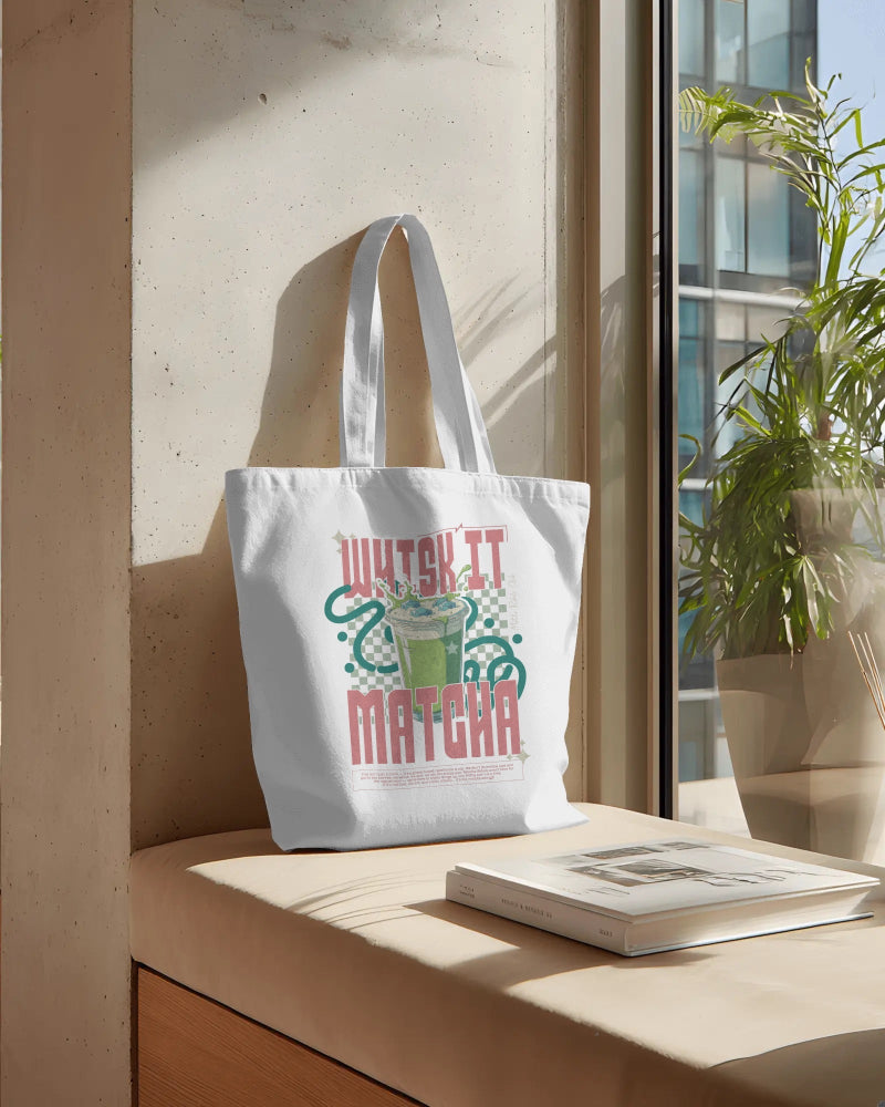 Whisk It Matcha Tote Bag – Fun Matcha Lover’s Carryall