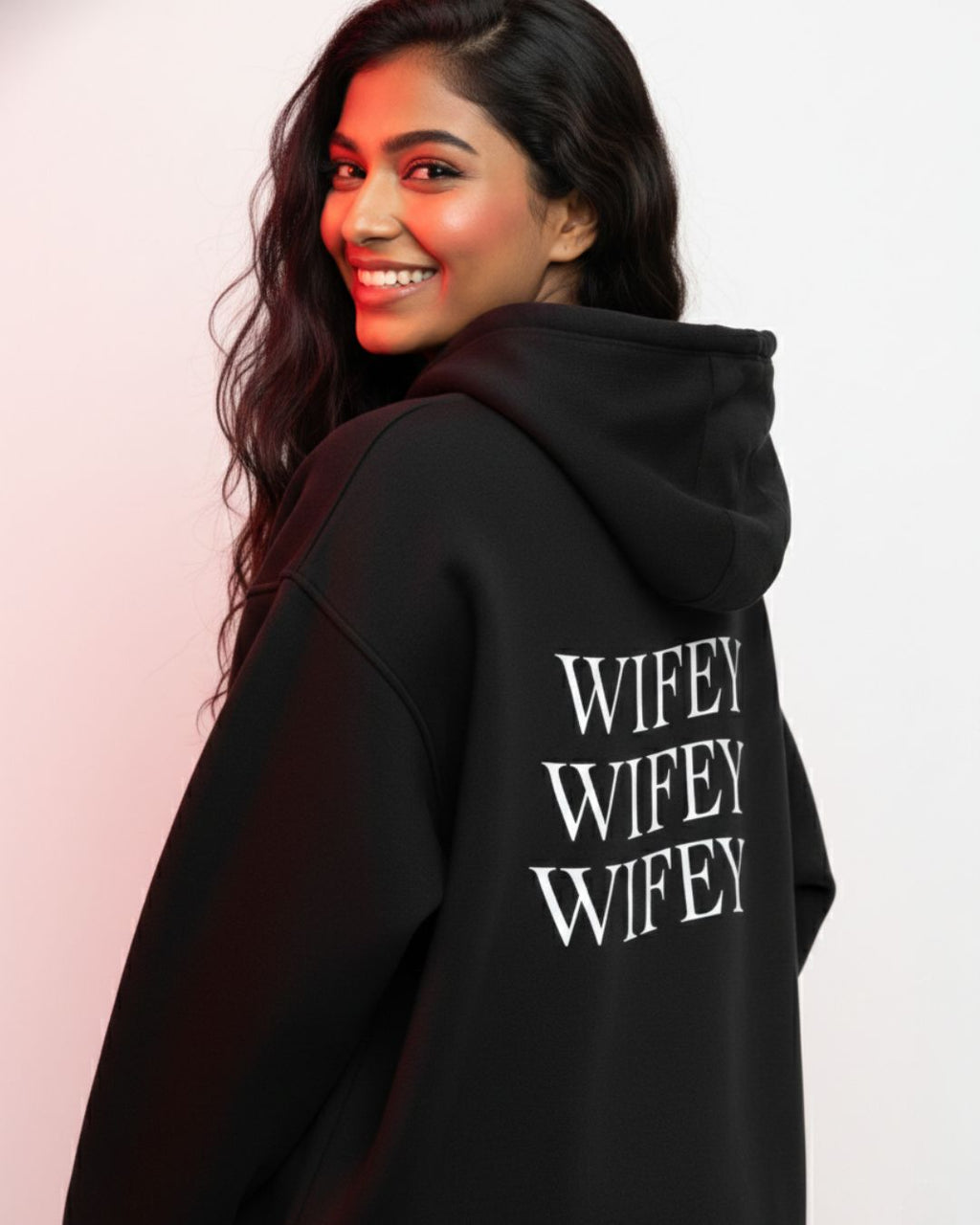 Wifey- Oversized Brushed Fleece Hoodie