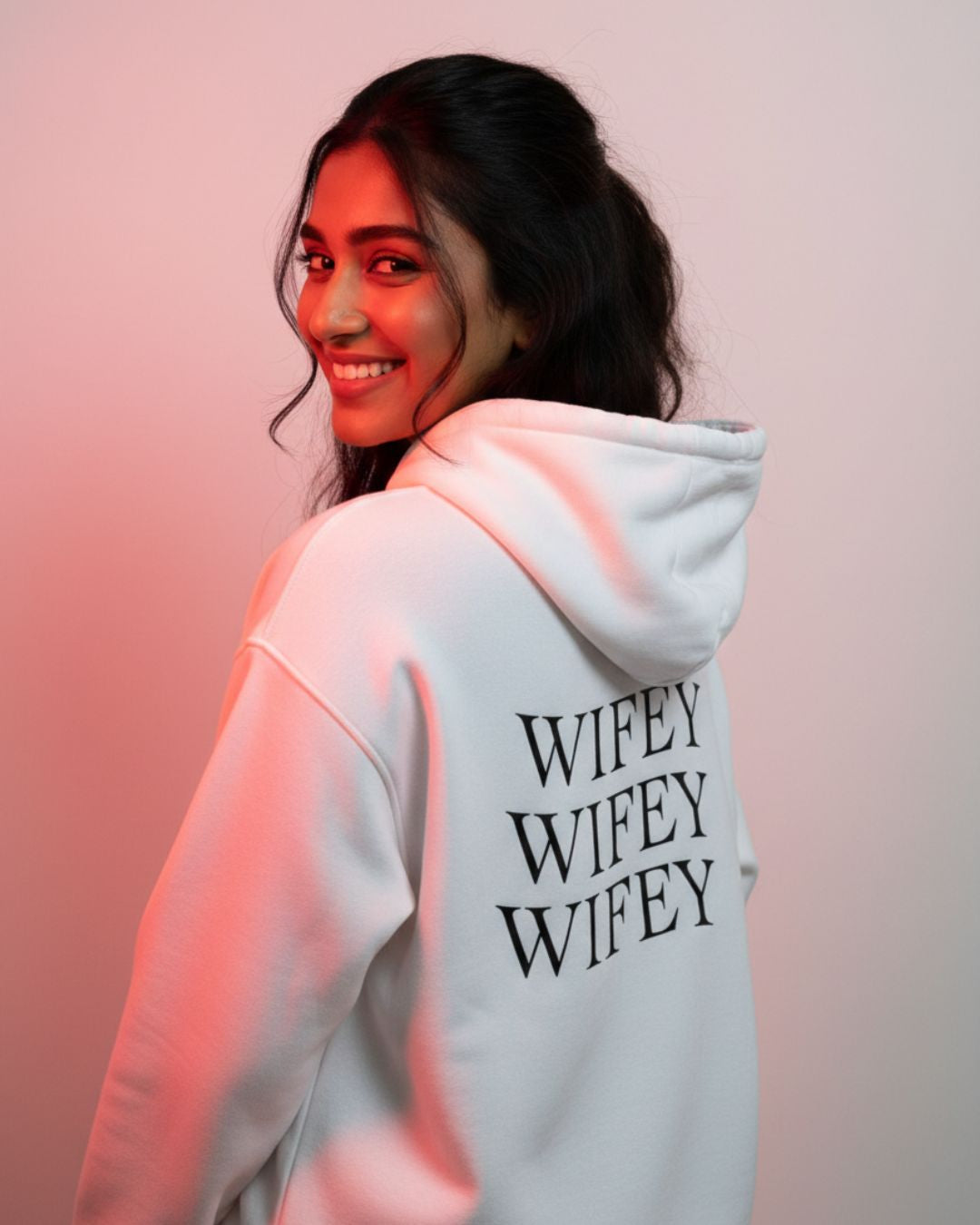 Wifey- Oversized Brushed Fleece Hoodie