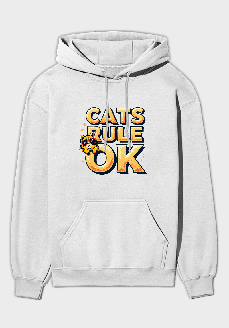 Cats Rule Unisex Brushed Fleece Hoodie